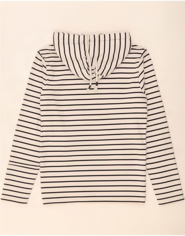Fat Face Womens Hoodie Jumper UK 10 Small White Striped Cotton