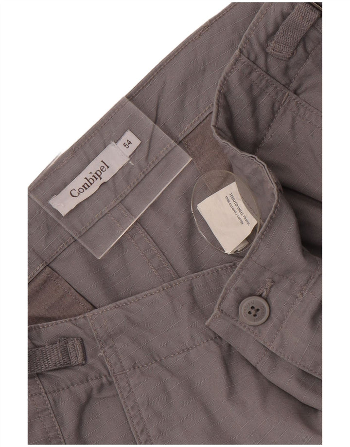 Conbipel Mens Cargo Shorts IT 54 2XL W38  Grey Striped Cotton