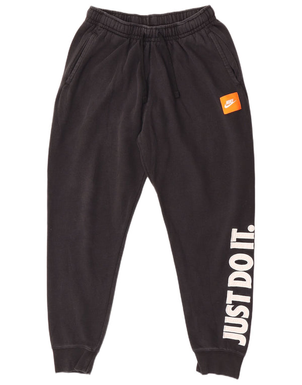 Nike Mens Graphic Tracksuit Trousers Joggers Medium Black Cotton Sports
