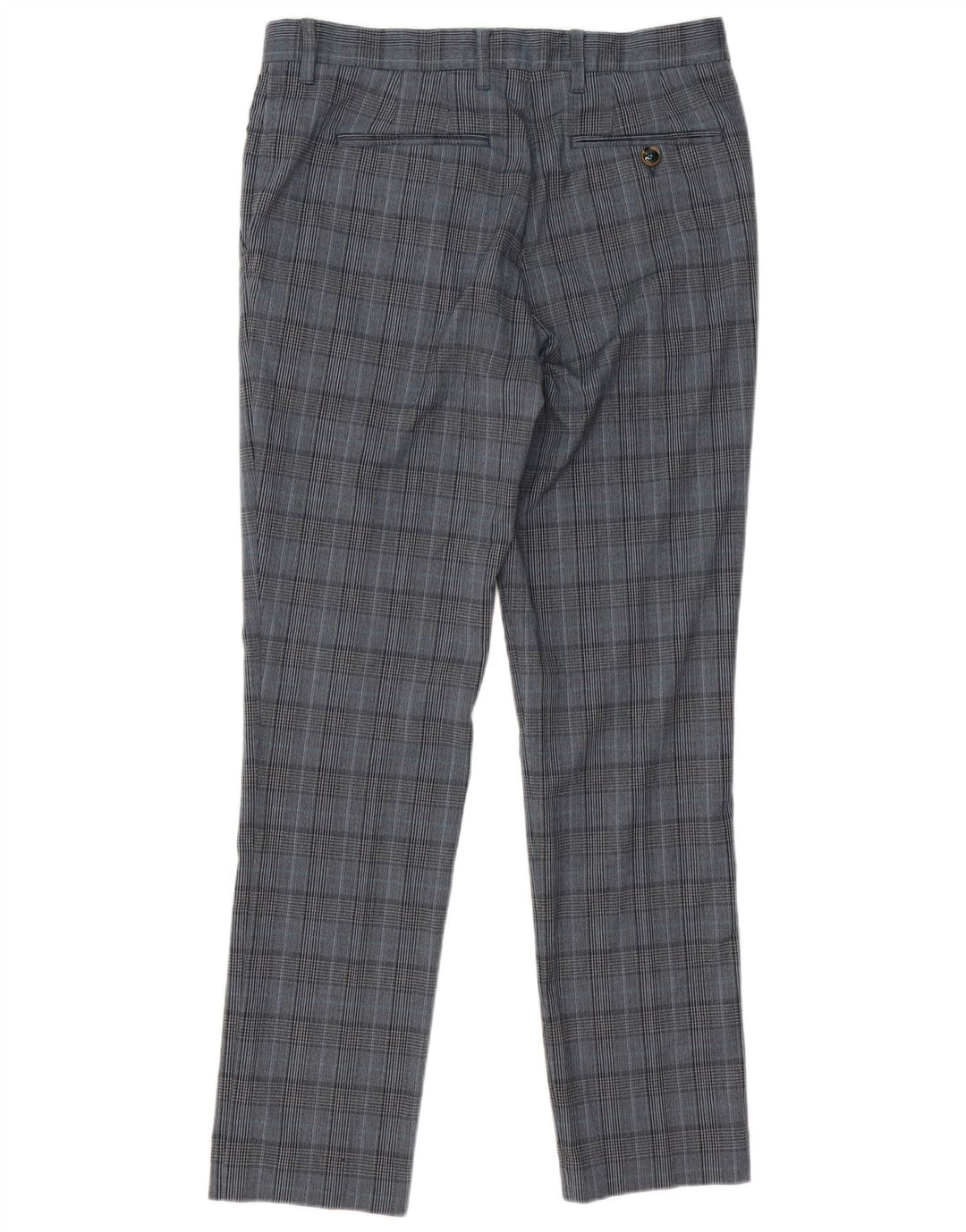 Ted Baker Mens Slim Suit Trousers W32 L31 Grey Check Polyester
