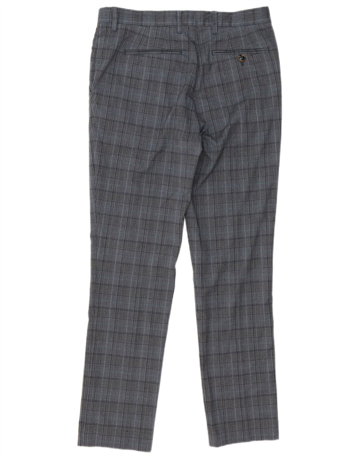 Ted Baker Mens Slim Suit Trousers W32 L31 Grey Check Polyester