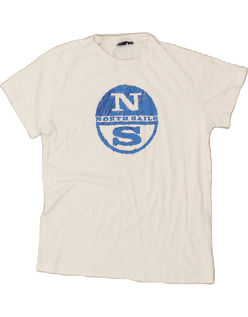 NORTH SAILS Boys Graphic T-Shirt Top 15-16 Years White Cotton | Vintage North Sails | Thrift | Second-Hand North Sails | Used Clothing | Messina Hembry 