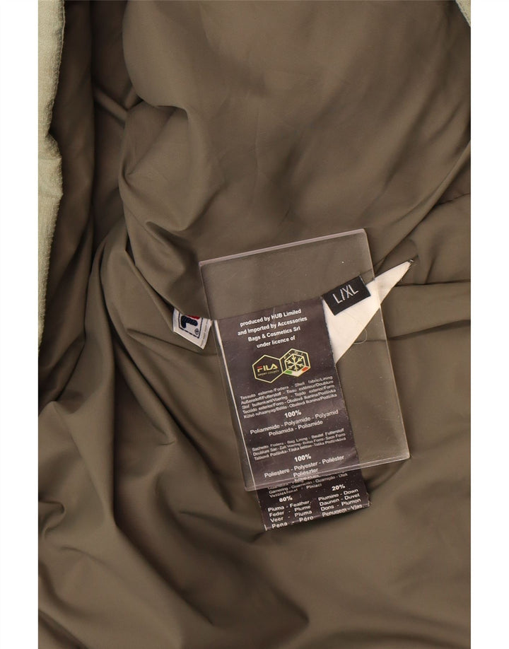 Fila Mens Hooded Padded Jacket UK 40 Large Green