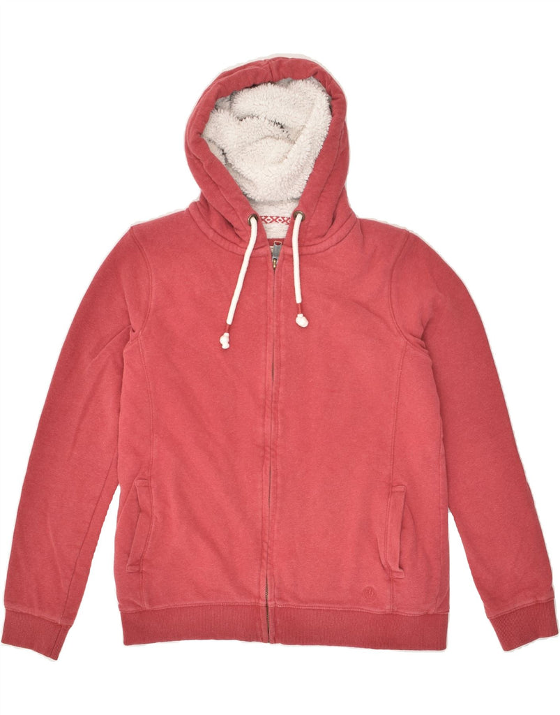 FAT FACE Womens Zip Hoodie Sweater UK 10 Small Red Cotton | Vintage Fat Face | Thrift | Second-Hand Fat Face | Used Clothing | Messina Hembry 