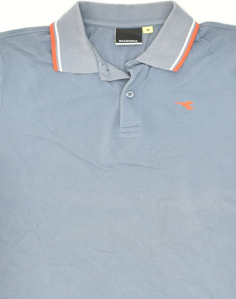 DIADORA Mens Polo Shirt Medium Blue Cotton | Vintage Diadora | Thrift | Second-Hand Diadora | Used Clothing | Messina Hembry 