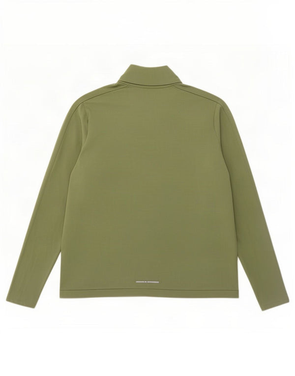 Nike Womens Running Zip Neck Top Long Sleeve UK 18 XL Green Polyester