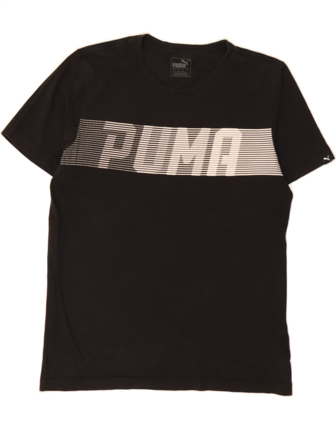 PUMA Mens Graphic T-Shirt Top Small Black Cotton Vintage Puma and Second-Hand Puma from Messina Hembry 