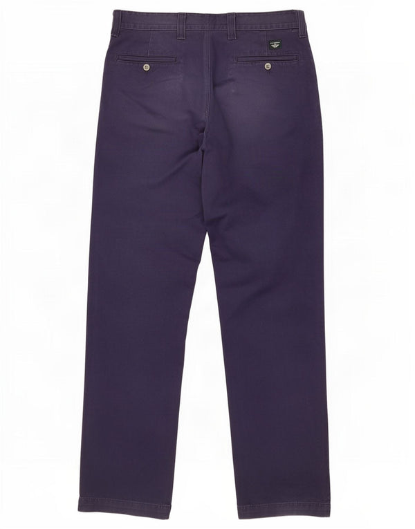 Dockers Mens Straight Chino Trousers W33 L34 Navy Blue Cotton