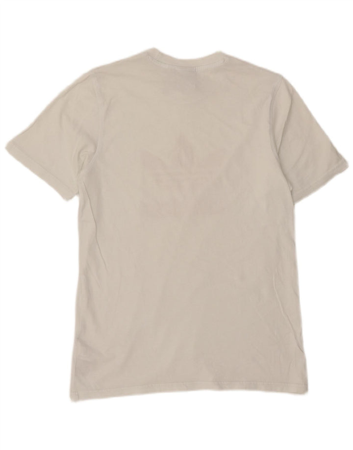 ADIDAS Mens Graphic T-Shirt Top Small Off White Cotton