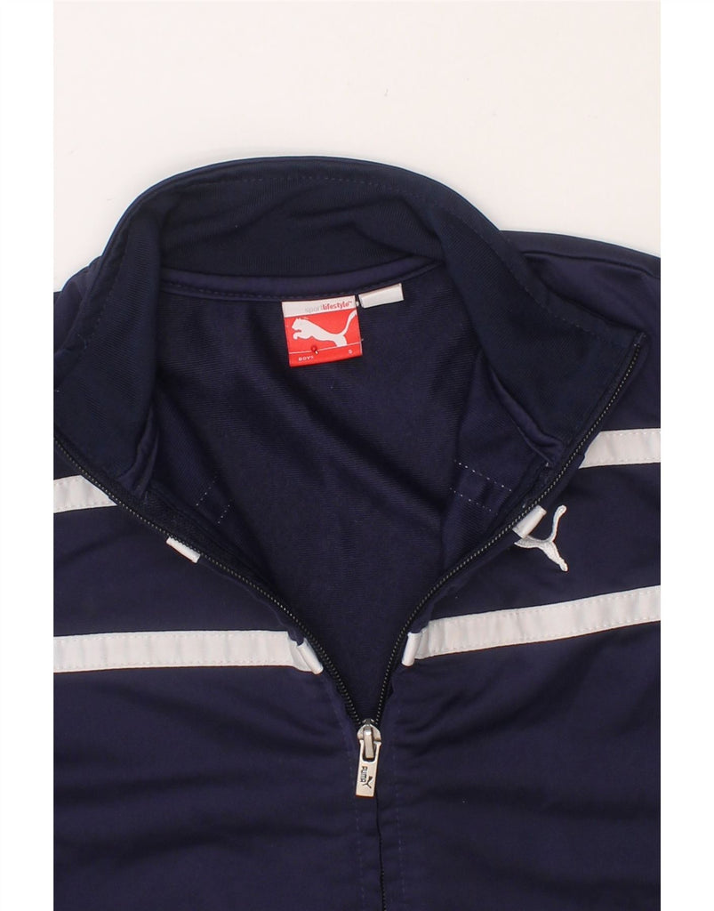 PUMA Boys Tracksuit Top Jacket 4-5 Years Navy Blue Polyester Vintage Puma and Second-Hand Puma from Messina Hembry 