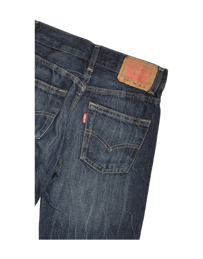 LEVI'S Boys 514 Straight Jeans 7-8 Years W24 L22  Navy Blue Cotton | Vintage Levi's | Thrift | Second-Hand Levi's | Used Clothing | Messina Hembry 