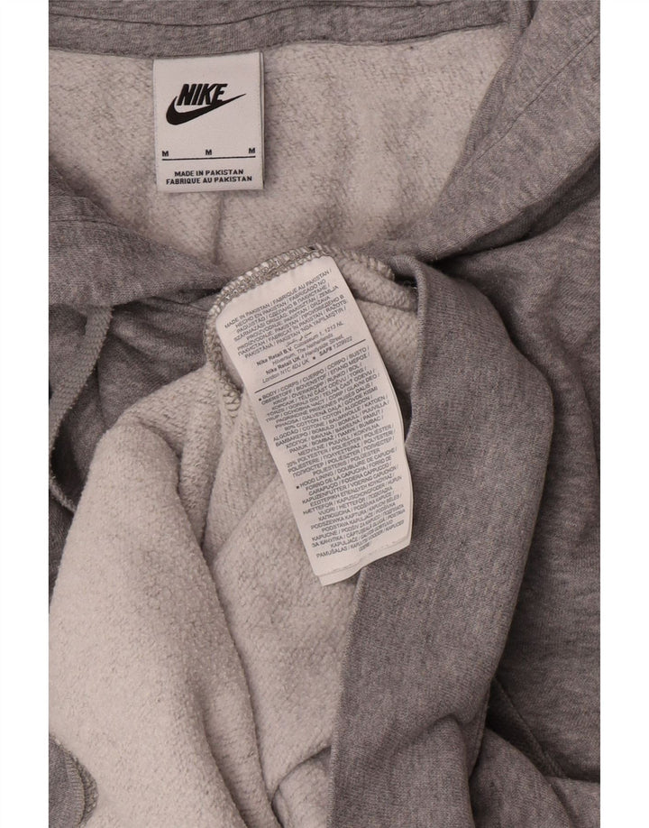 Nike Mens Graphic Hoodie Jumper Medium Grey Flecked Cotton