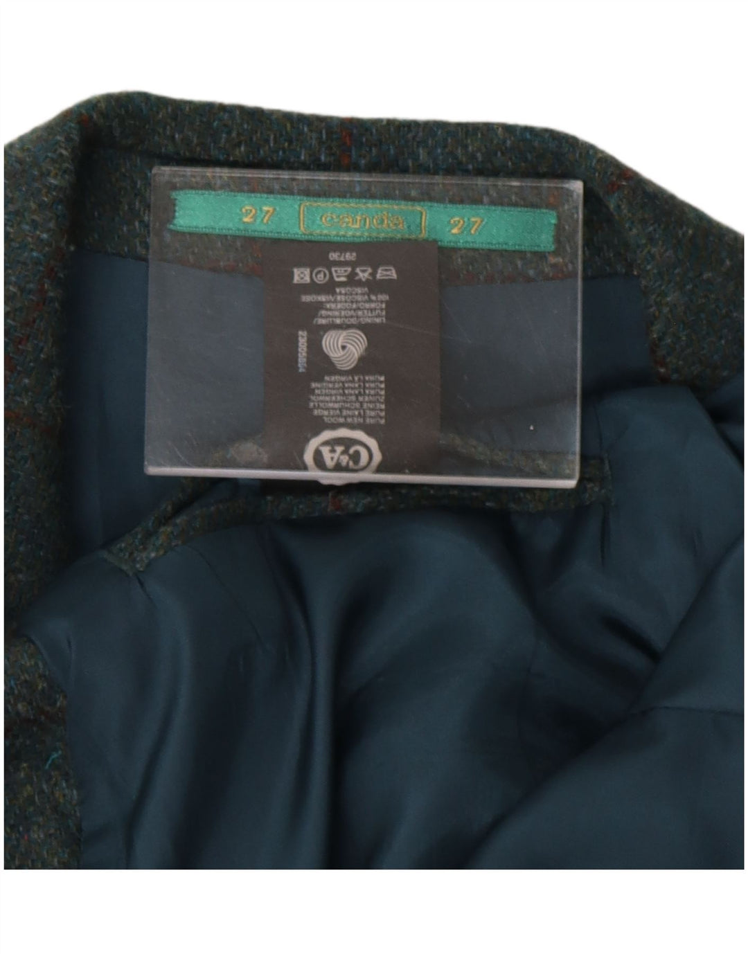 Canda Mens 2 Button Blazer Jacket UK 40 Large Blue Plaid New Wool