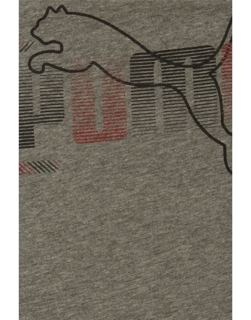 PUMA Womens Graphic T-Shirt Top UK 12 Medium Grey Cotton Vintage Puma and Second-Hand Puma from Messina Hembry 