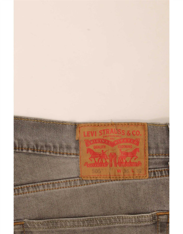 Levi's Mens 505 Straight Jeans W36 L32 Grey Cotton