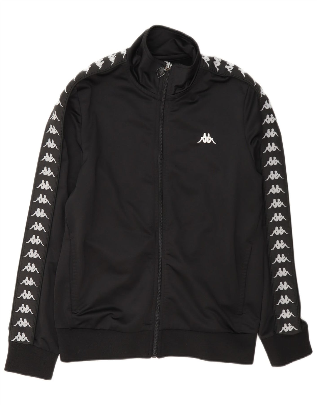 Kappa Boys Graphic Tracksuit Top Jacket 13-14 Years Black Polyester