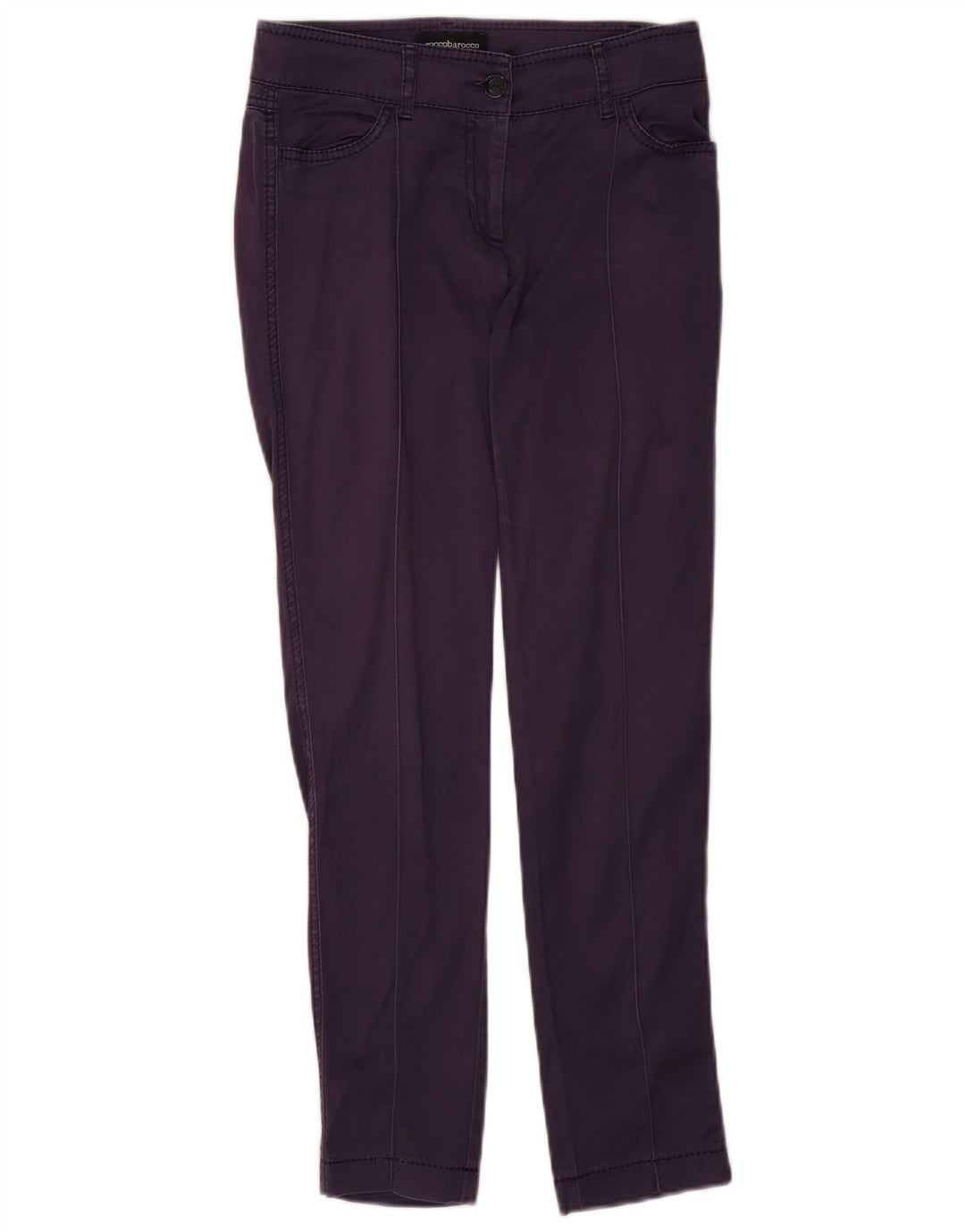 Roccobarocco Womens Slim Casual Trousers US 6 Medium W28 L28 Navy Blue