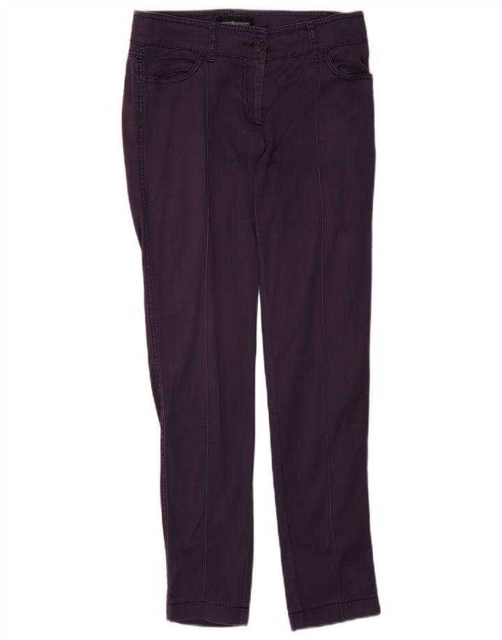 Roccobarocco Womens Slim Casual Trousers US 6 Medium W28 L28 Navy Blue