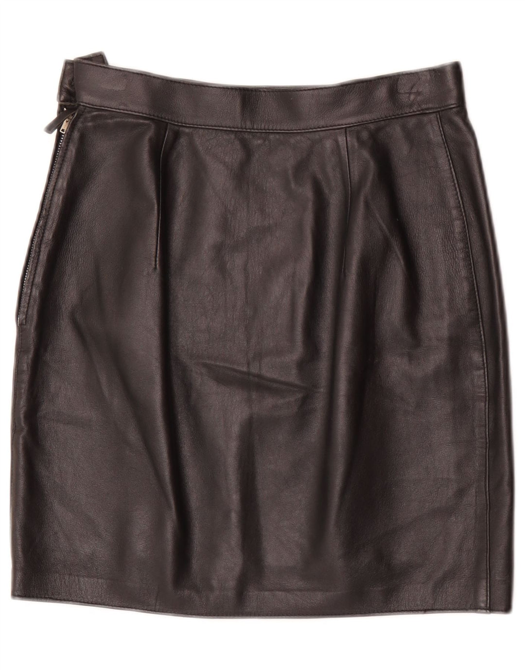 Vintage Womens Mini Leather Skirt W28 Medium Black