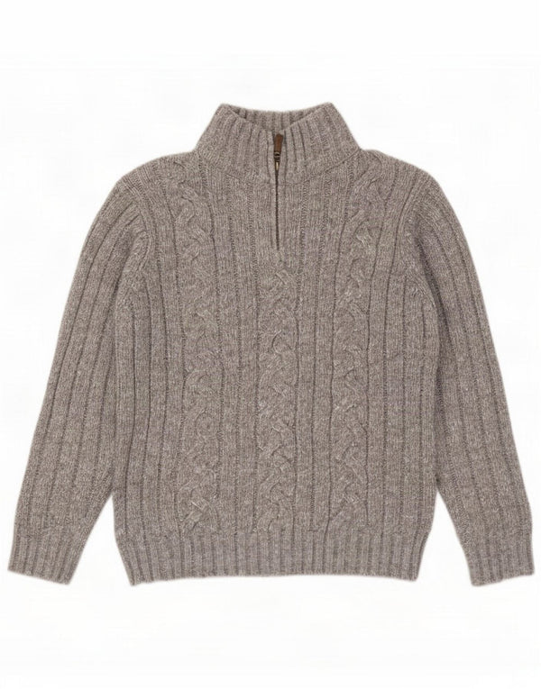 Marks & Spencer Mens North Coast Zip Neck Jumper Sweater Medium Grey
