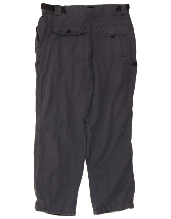 Marks & Spencer Mens Straight Cargo Trousers W34 L31 Navy Blue Polyamide