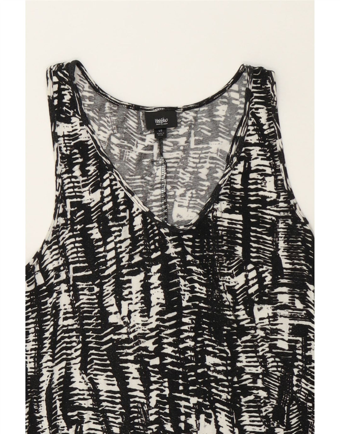 MOSSIMO Womens Sleeveless Maxi Dress UK 14 Large Black Geometric Vintage Mossimo and Second-Hand Mossimo from Messina Hembry 