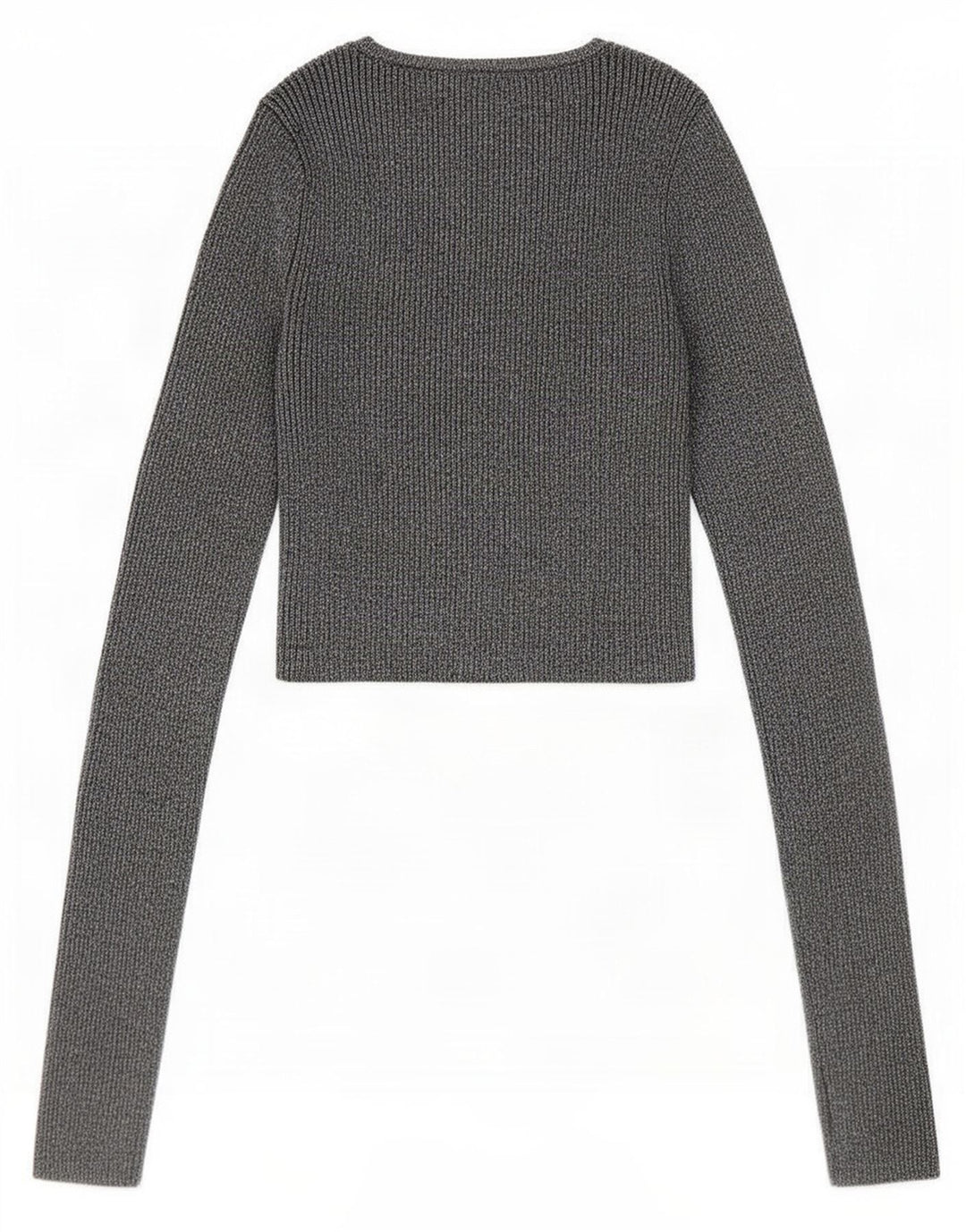 Zara Womens Crop Blouse Top UK 8 Small Silver Flecked Viscose