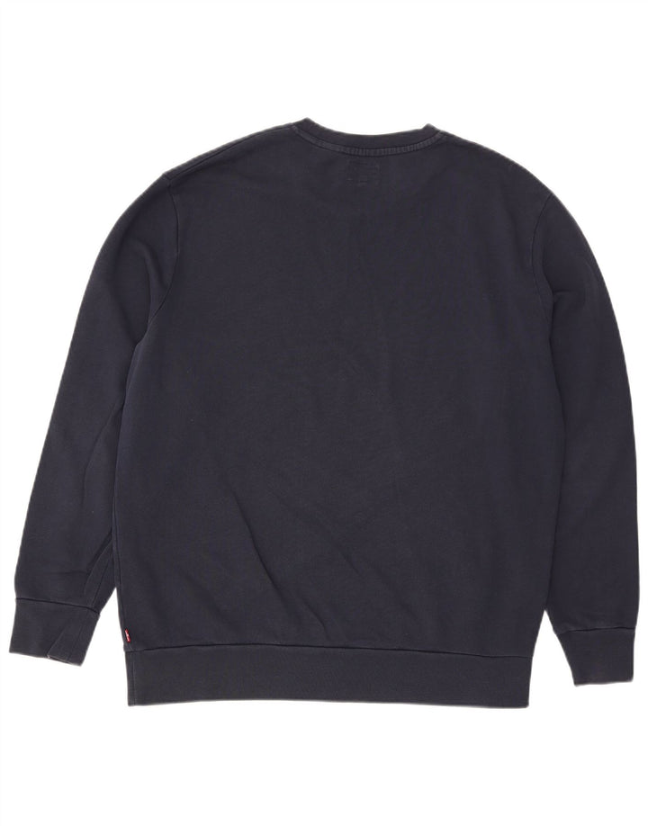 Levi's Mens Graphic Sweatshirt Jumper Large Navy Blue Cotton