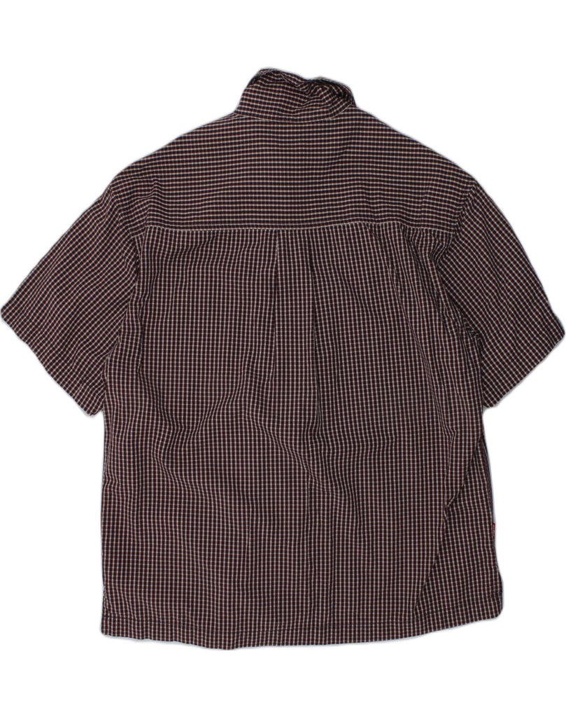 LEVI'S Boys Short Sleeve Shirt 15-16 Years Medium  Maroon Check Cotton | Vintage Levi's | Thrift | Second-Hand Levi's | Used Clothing | Messina Hembry 