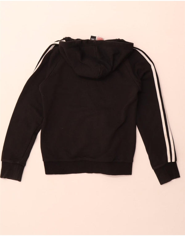 Adidas Boys Zip Hoodie Sweater 11-12 Years Black Cotton