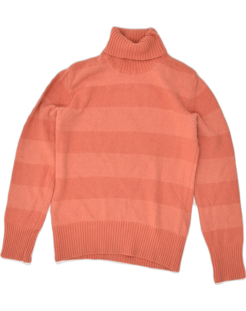 ELLESSE Womens Roll Neck Jumper Sweater UK 14 Large Orange Colourblock | Vintage Ellesse | Thrift | Second-Hand Ellesse | Used Clothing | Messina Hembry 