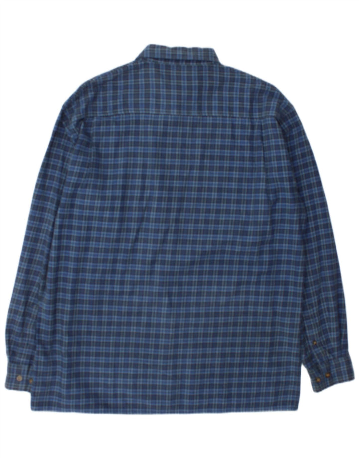 Wrangler Mens Flannel Shirt Medium Blue Check Cotton