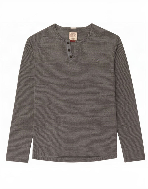 Fat Face Mens Top Long Sleeve 2XL Grey Cotton