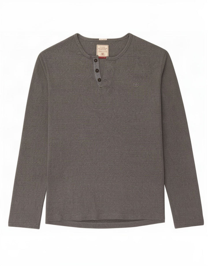 Fat Face Mens Top Long Sleeve 2XL Grey Cotton