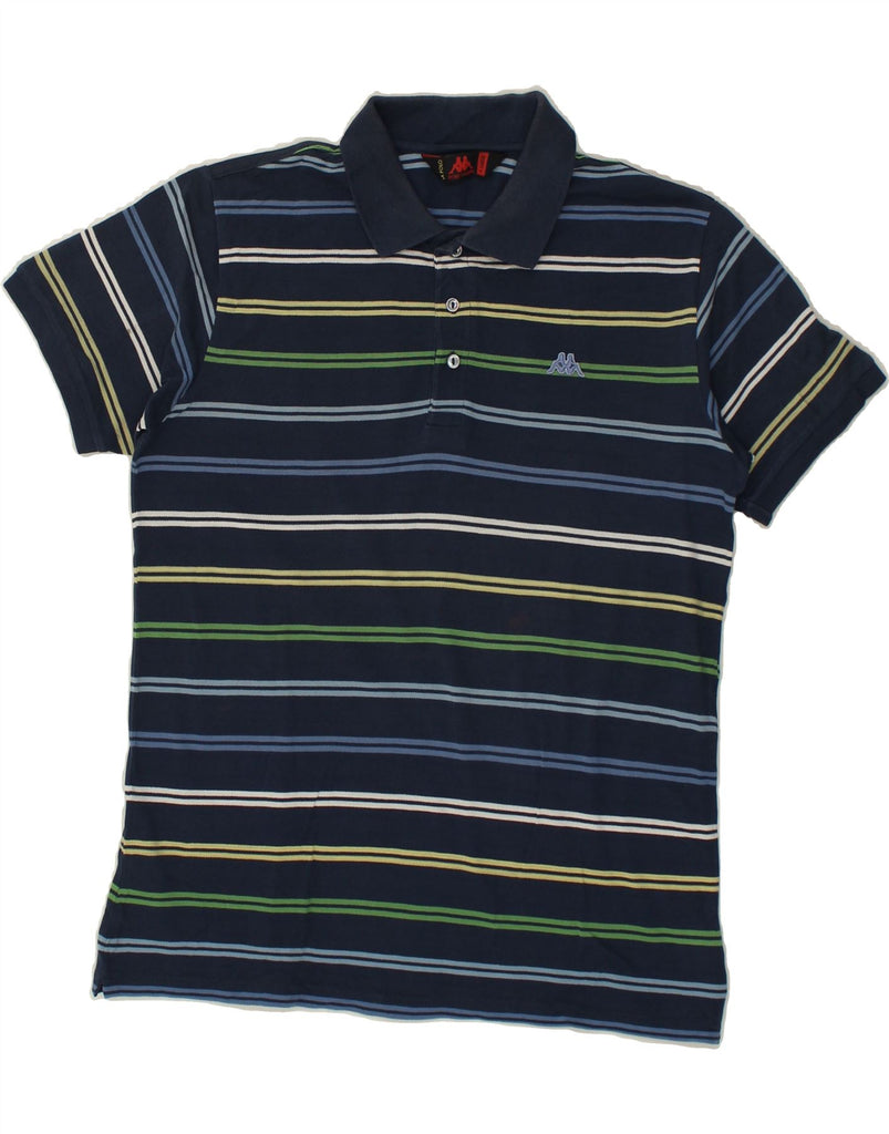 KAPPA Mens Slim Polo Shirt XL Navy Blue Striped Cotton | Vintage Kappa | Thrift | Second-Hand Kappa | Used Clothing | Messina Hembry 