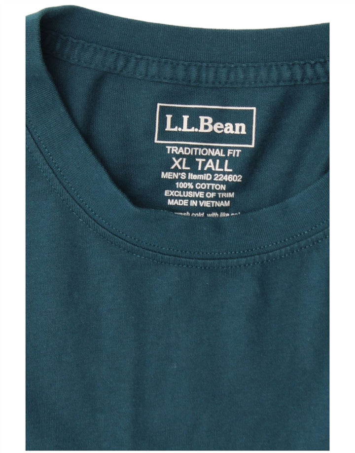 L.L.BEAN Mens Tall Top Long Sleeve XL Green Cotton