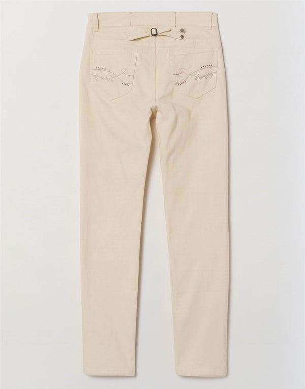 Dkny Girls Skinny Casual Trousers 13-14 Years W28 L30 Off White Classic