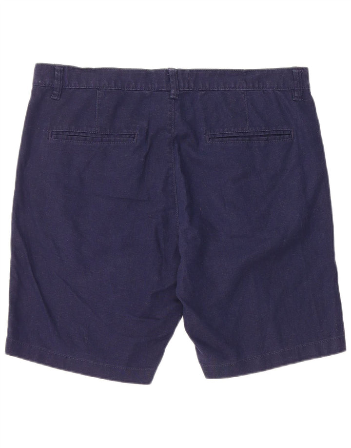 Vintage Mens Chino Shorts IT 50 Large W36  Navy Blue Linen