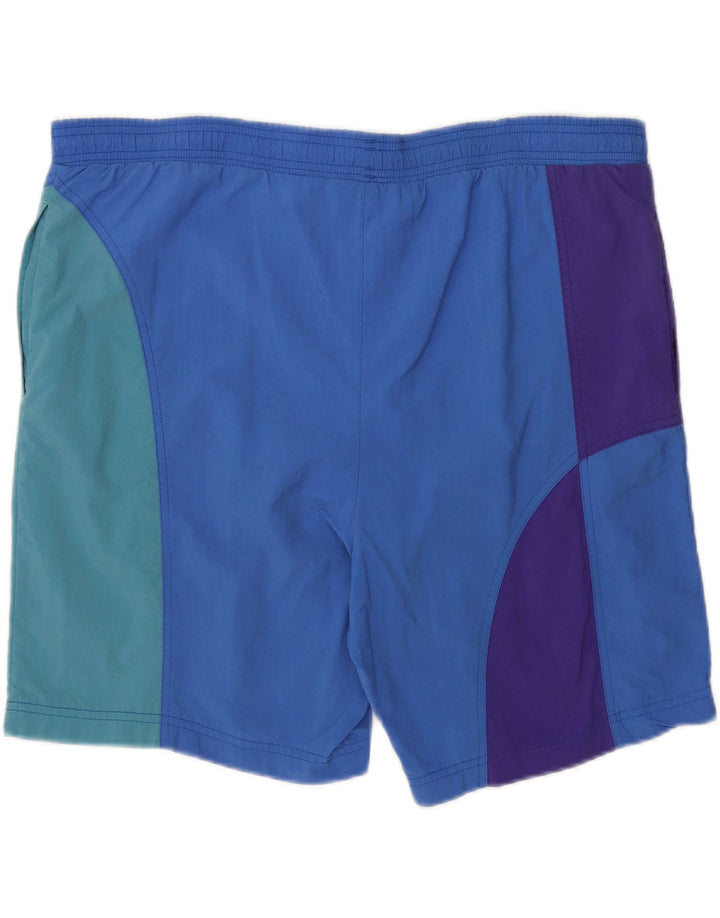 ADIDAS Mens Graphic Sport Shorts Medium  Blue Colourblock Polyamide Vintage Adidas and Second-Hand Adidas from Messina Hembry 
