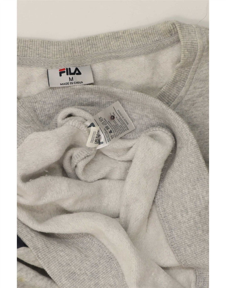 Fila Mens Graphic Sweatshirt Jumper Medium Grey Flecked Cotton