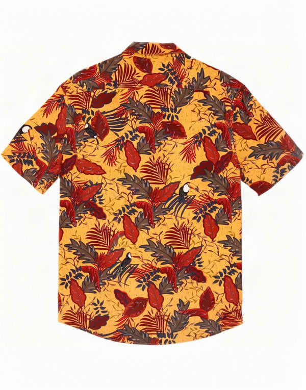 Marks & Spencer Mens Hawaiian Short Sleeve Shirt Medium Yellow Floral