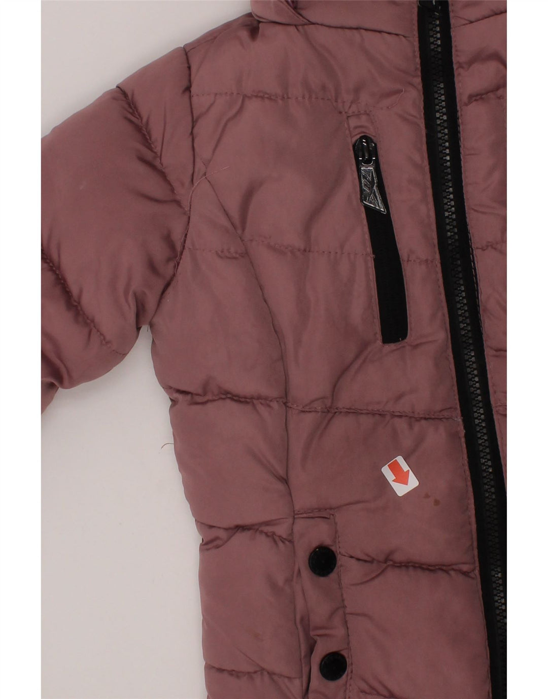 REEBOK Baby Girls Hooded Padded Jacket 18-24 Months Pink Polyester Vintage Reebok and Second-Hand Reebok from Messina Hembry 