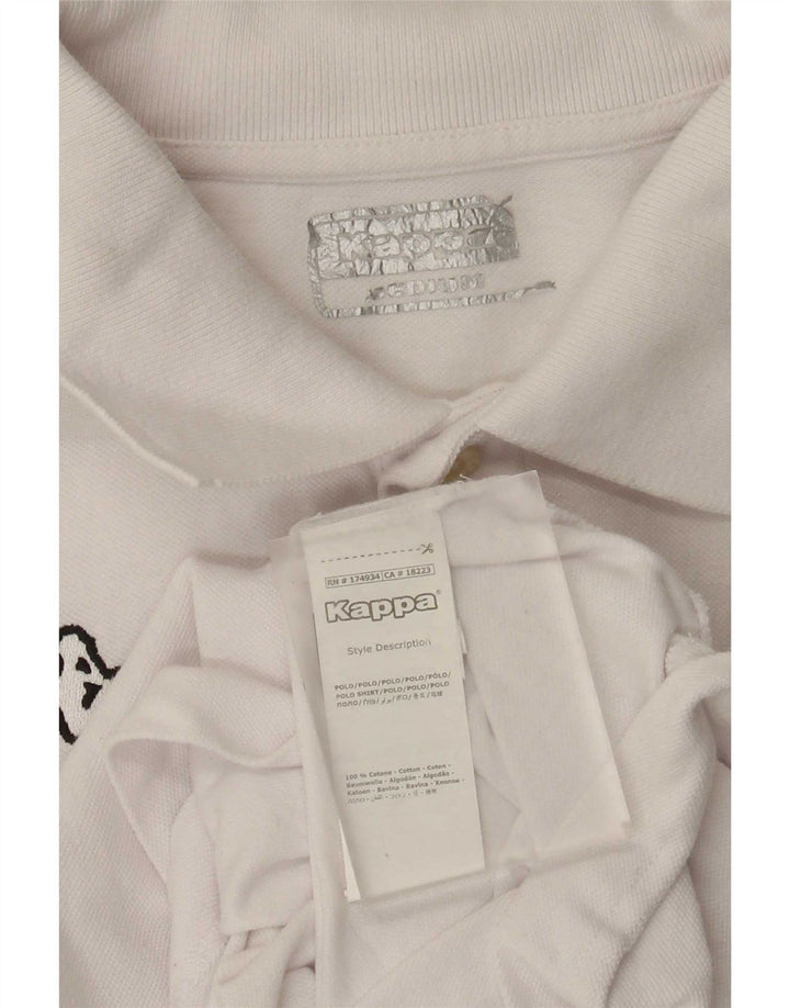 Kappa Mens Polo Shirt Medium White Cotton