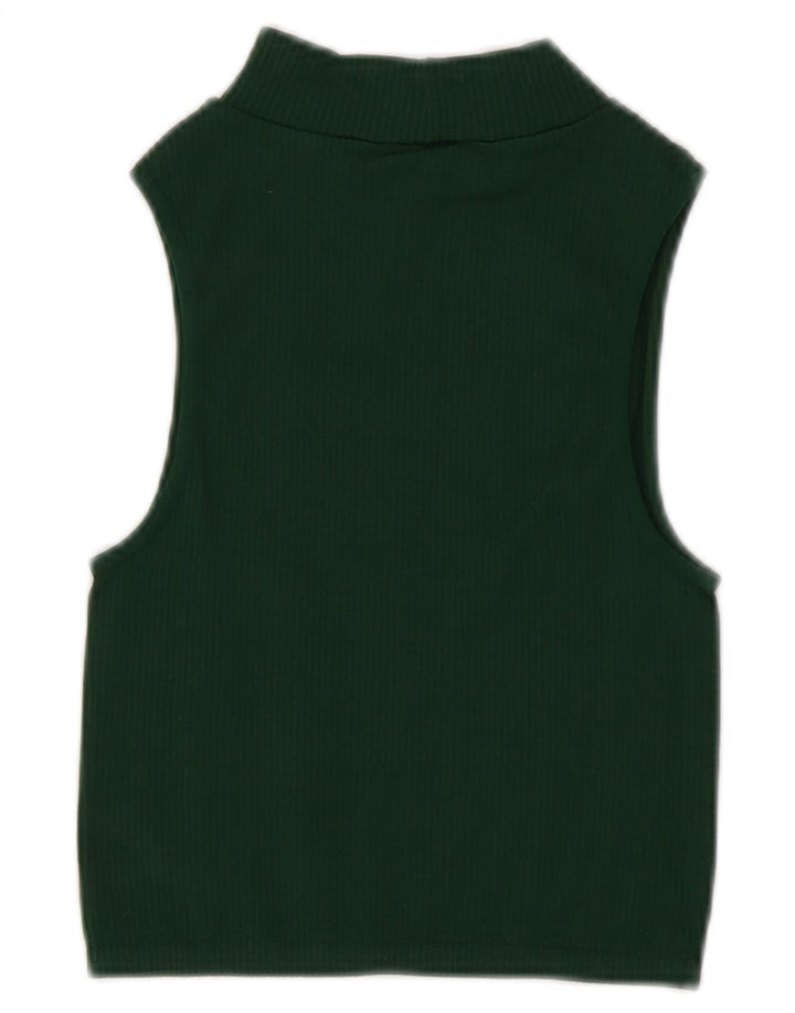 Zara Womens Crop Vest Top UK 4 XS Green