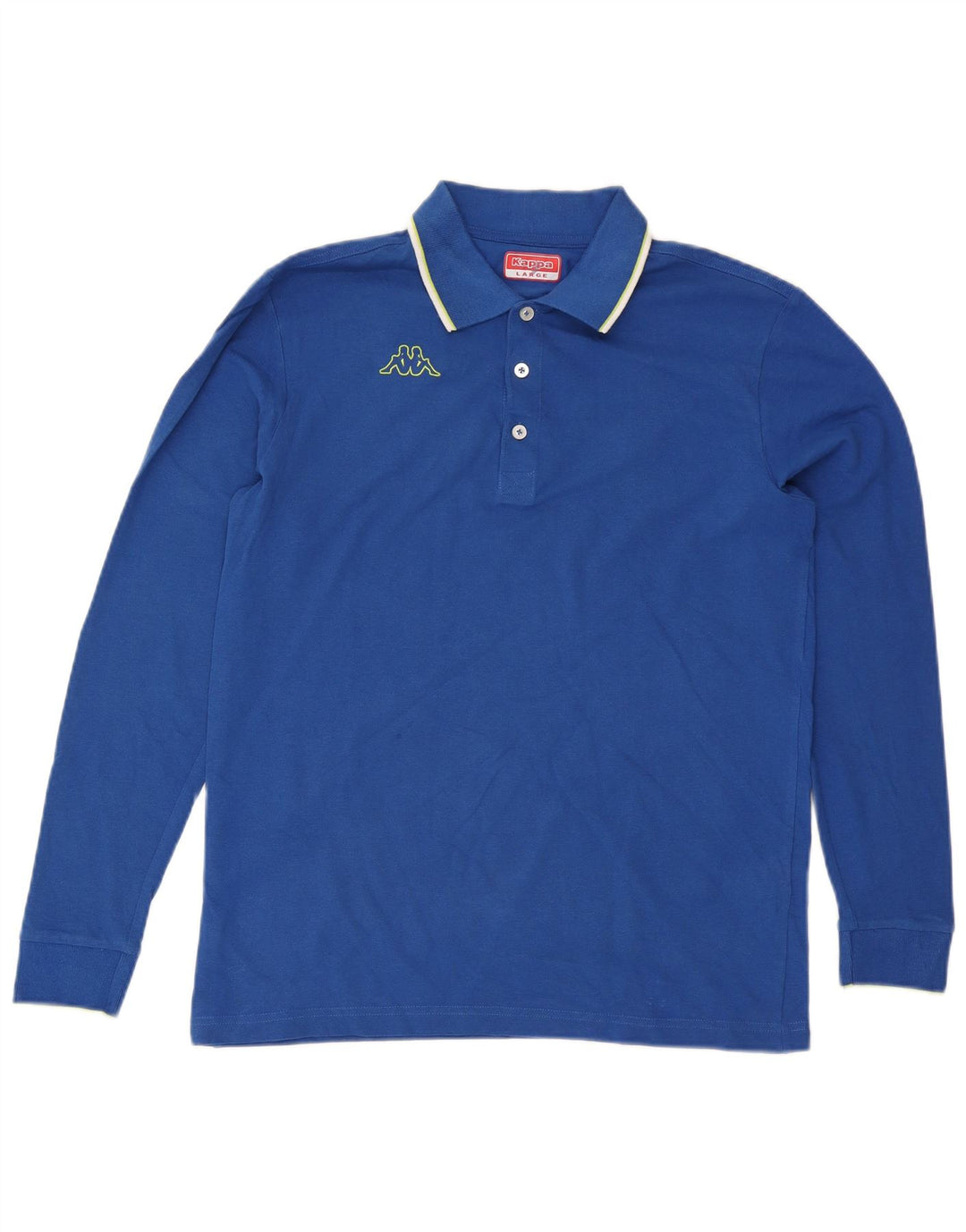 Kappa Mens Long Sleeve Polo Shirt Large Blue Cotton
