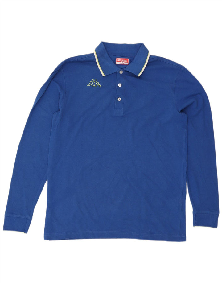 Kappa Mens Long Sleeve Polo Shirt Large Blue Cotton