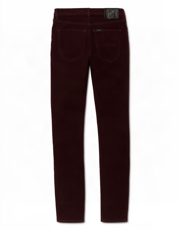 Lee Womens Skinny Corduroy Trousers W26 L31 Burgundy