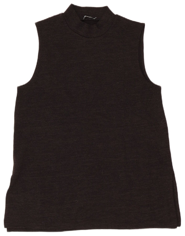 Zara Womens Vest Top UK 14 Large Black Flecked
