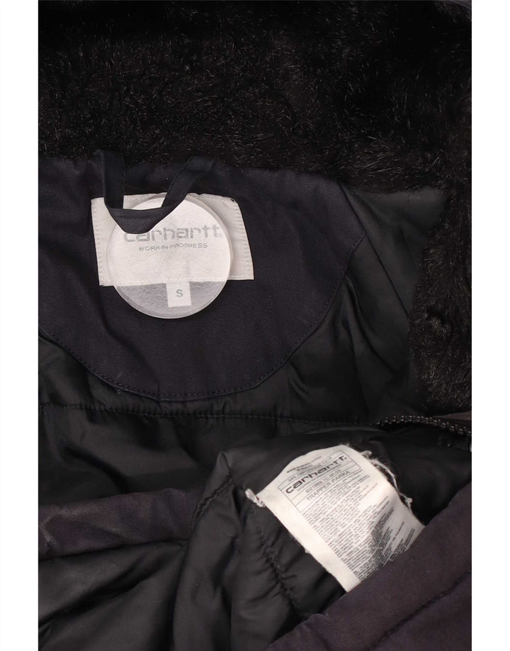 Carhartt Mens Hooded Windbreaker Jacket UK 36 Small Navy Blue Polyester