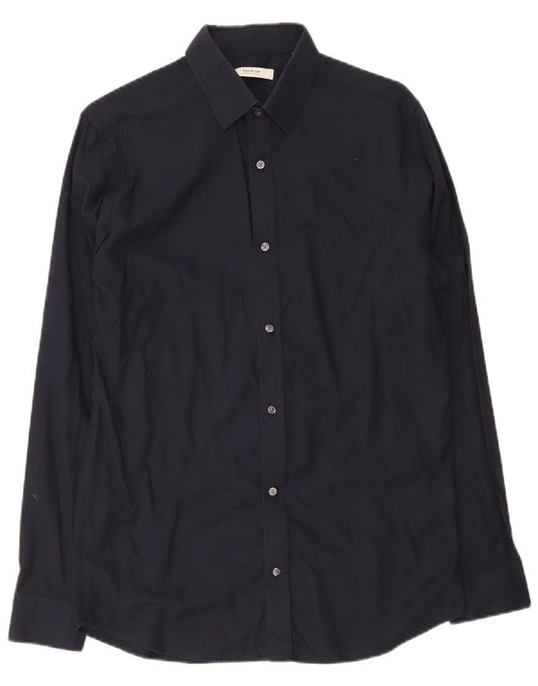 Jack & Jones Mens Premium Shirt Medium Navy Blue Cotton